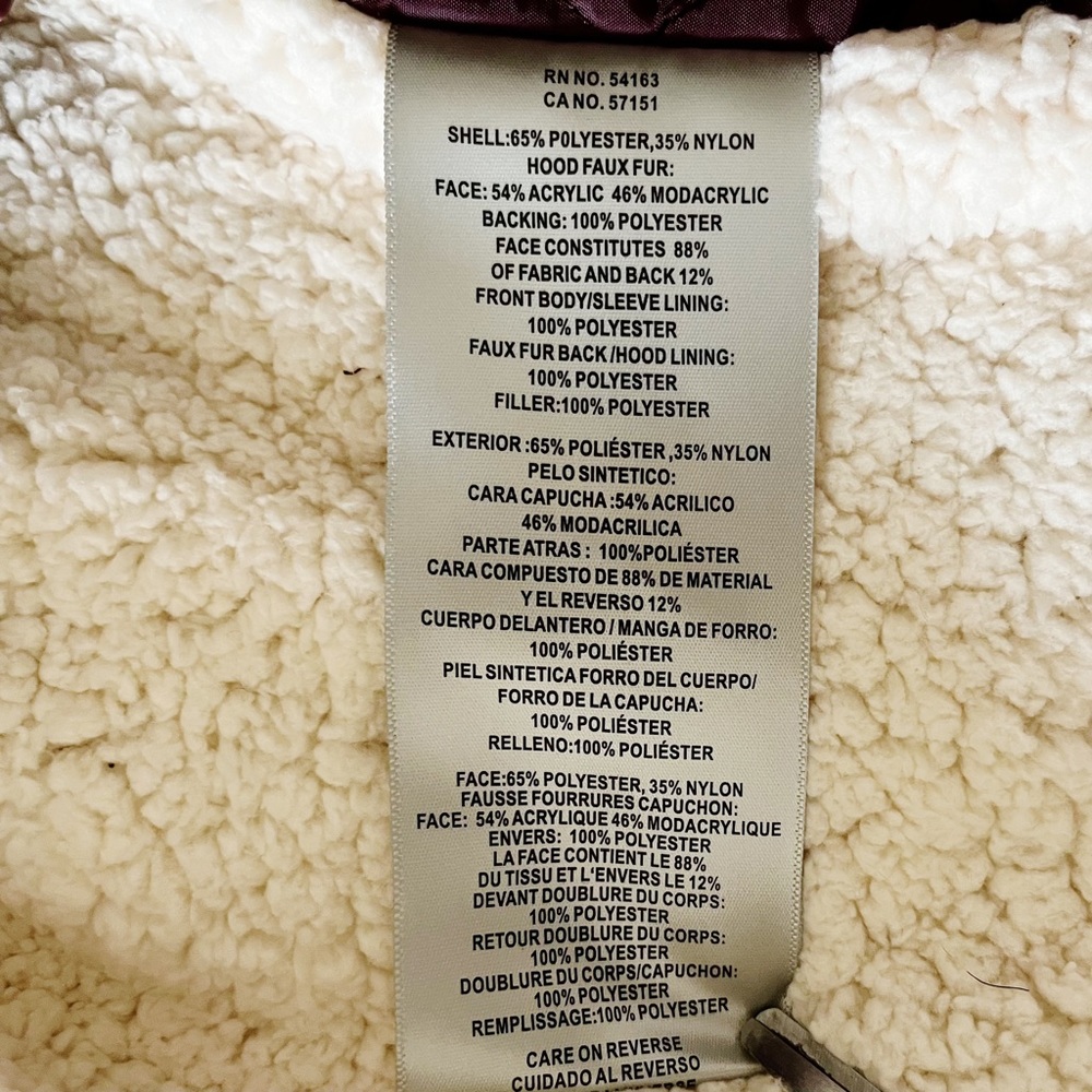 LEVI’S Sherpa Lined Hooded Parka Jacket – Wine Red, Plus 1X – NWT - Picture 13 of 15